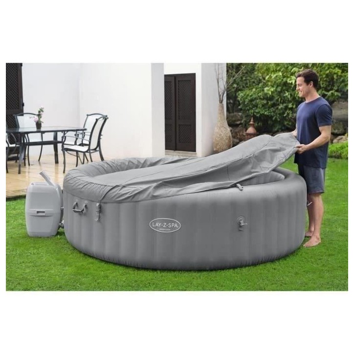 Spa gonflable BESTWAY - Lay-Z-Spa Grenada - 236 x 71 cm - 6 a 8 places - Rond (Livré avec couverture, cartouche et diffuseur)