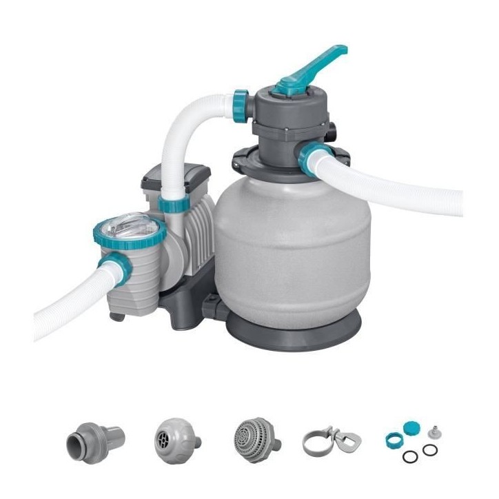 Filtre a sable / pompe de filtration pour piscine jusqu'a 54 m3- Bestway - 8 327 L/h - Avec préfiltre Filtre a sable / pompe de filtration pour piscine jusqu'a 54 m3- Bestway - 8 327 L/h - Avec préfiltre
