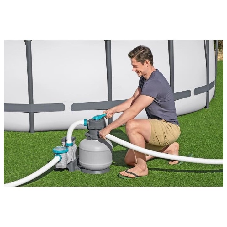 Filtre a sable / pompe de filtration pour piscine jusqu'a 54 m3- Bestway - 8 327 L/h - Avec préfiltre Filtre a sable / pompe de filtration pour piscine jusqu'a 54 m3- Bestway - 8 327 L/h - Avec préfiltre