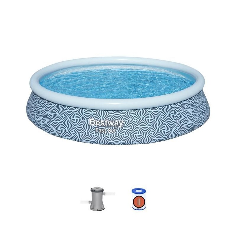 Kit piscine gonflable BESTWAY - Fast Set - 396 x 84 cm - Ronde (Filtre