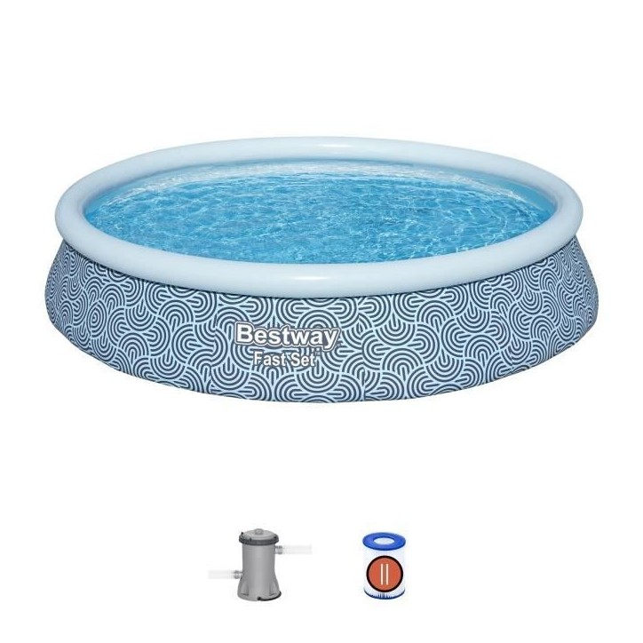 Kit piscine gonflable BESTWAY - Fast Set - 396 x 84 cm - Ronde (Filtre a cartouche, 1 cartouche) Kit piscine gonflable BESTWAY - Fast Set - 396 x 84 cm - Ronde (Filtre a cartouche, 1 cartouche)