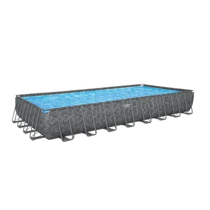Kit piscine hors sol tubulaire BESTWAY - APX 365 - 956 x 488 x 132 cm - Rectangulaire (Filtre a sable, 500g polysphere, échelle Kit piscine hors sol tubulaire BESTWAY - APX 365 - 956 x 488 x 132 cm - Rectangulaire (Filtre a sable, 500g polysphere, échelle