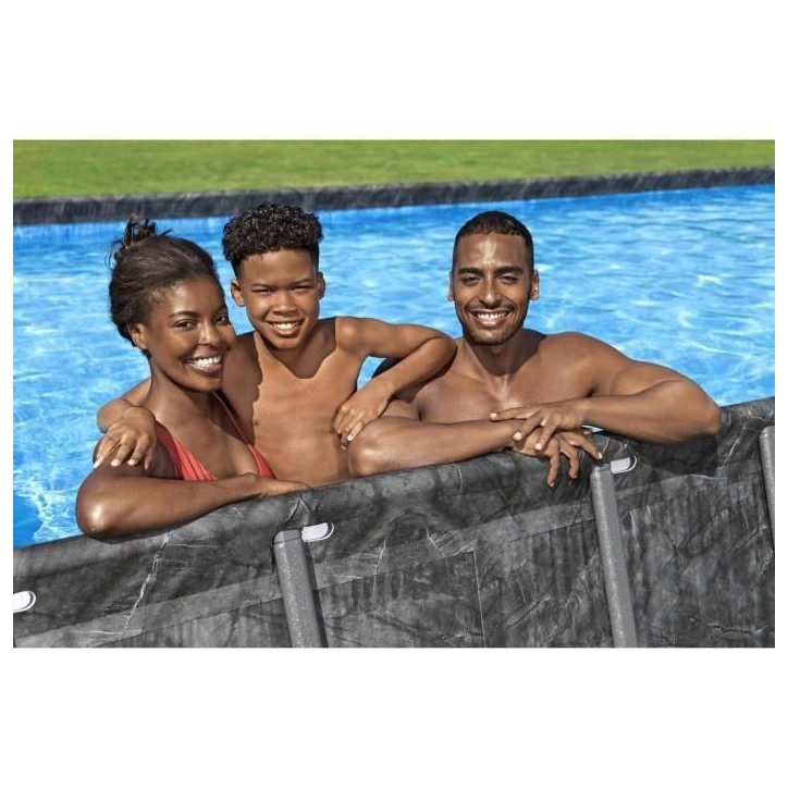 Kit piscine hors sol tubulaire BESTWAY - APX 365 - 956 x 488 x 132 cm - Rectangulaire (Filtre a sable, 500g polysphere, échelle Kit piscine hors sol tubulaire BESTWAY - APX 365 - 956 x 488 x 132 cm - Rectangulaire (Filtre a sable, 500g polysphere, échelle