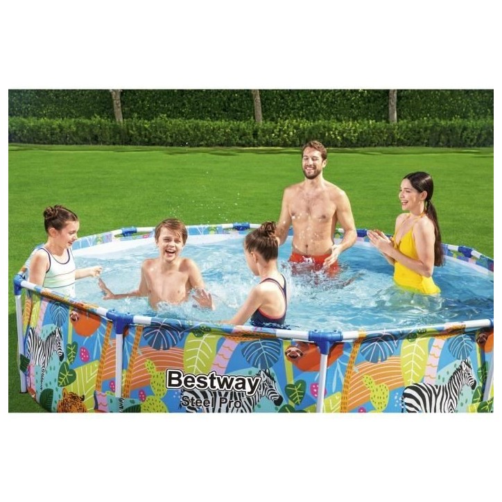 Piscine hors sol tubulaire BESTWAY - Steel Pro™ - 305 x 66 cm - Ronde Piscine hors sol tubulaire BESTWAY - Steel Pro™ - 305 x 66 cm - Ronde