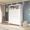 Chambre bébé Trio : Lit 70 x 140 cm + Commode a langer + Armoire OLI