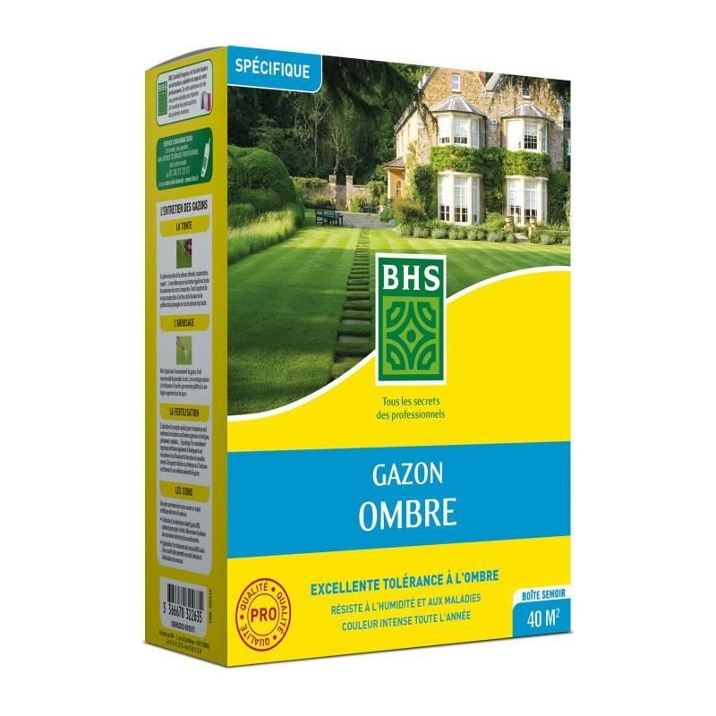 Gazon - BHS - Gazon Ombre 1kg | 40m² | Résistant a la faible luminos