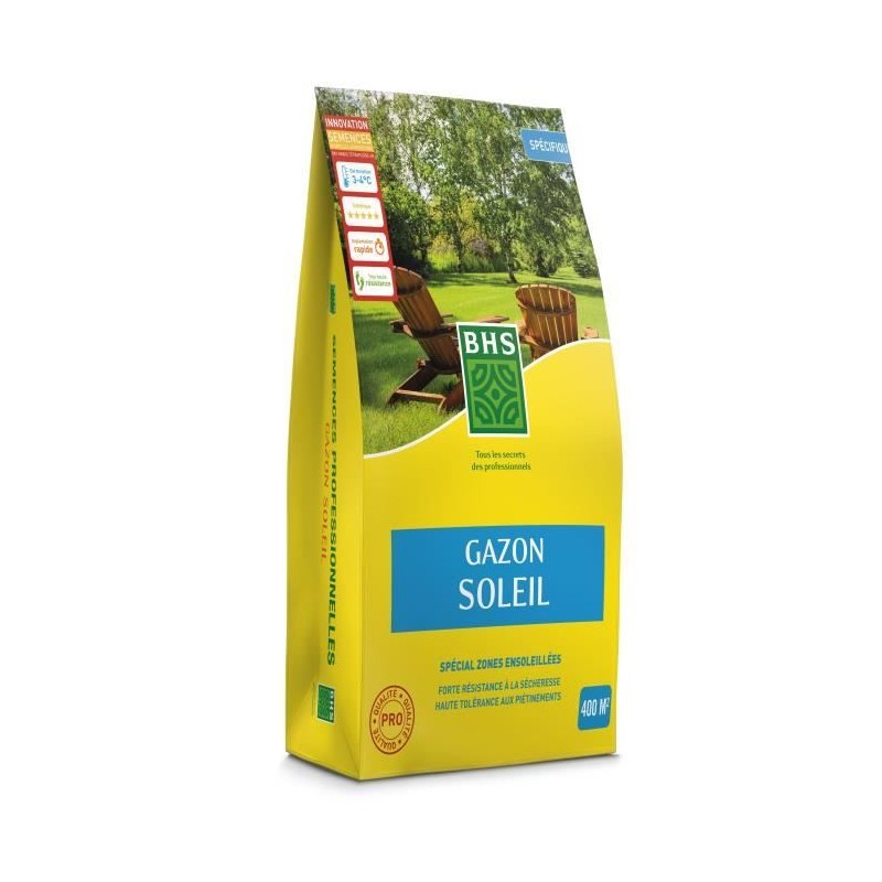 Gazon - BHS - Gazon Soleil 10kg | Résistant au climat méditerranéen