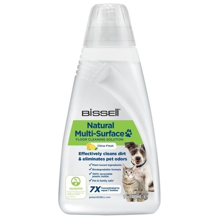 Nettoyant pour sols avec formule Naturelle - BISSELL - B3122 Crosswave - 1L, Spécial Animaux, Nettoyage Multi-Surfaces