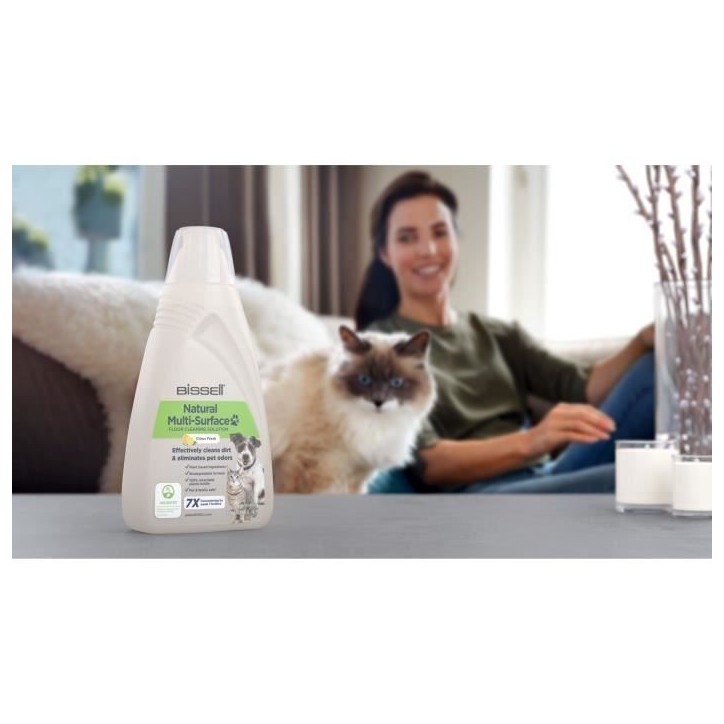 Nettoyant pour sols avec formule Naturelle - BISSELL - B3122 Crosswave - 1L, Spécial Animaux, Nettoyage Multi-Surfaces