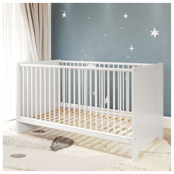 Chambre bébé Trio : Lit 70 x 140 cm + Commode a langer + Armoire OLIVIA - Blanc - TREND TEAM Chambre bébé Trio : Lit 70 x 140 cm + Commode a langer + Armoire OLIVIA - Blanc - TREND TEAM