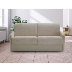 Canapé convertible express - 3 places - LINCOLN - Tissu Beige - 175 x