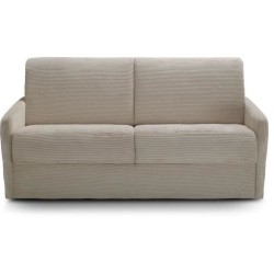 Canapé convertible express - 3 places - LINCOLN - Tissu Beige - 175 x