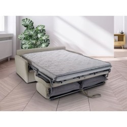 Canapé convertible express - 3 places - LINCOLN - Tissu Beige - 175 x