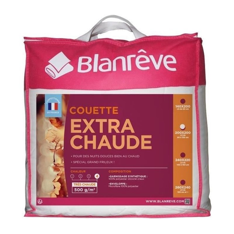 BLANREVE Couette extra chaude en microfibre - 200 x 200 cm - Blanc BLANREVE Couette extra chaude en microfibre - 200 x 200 cm - Blanc