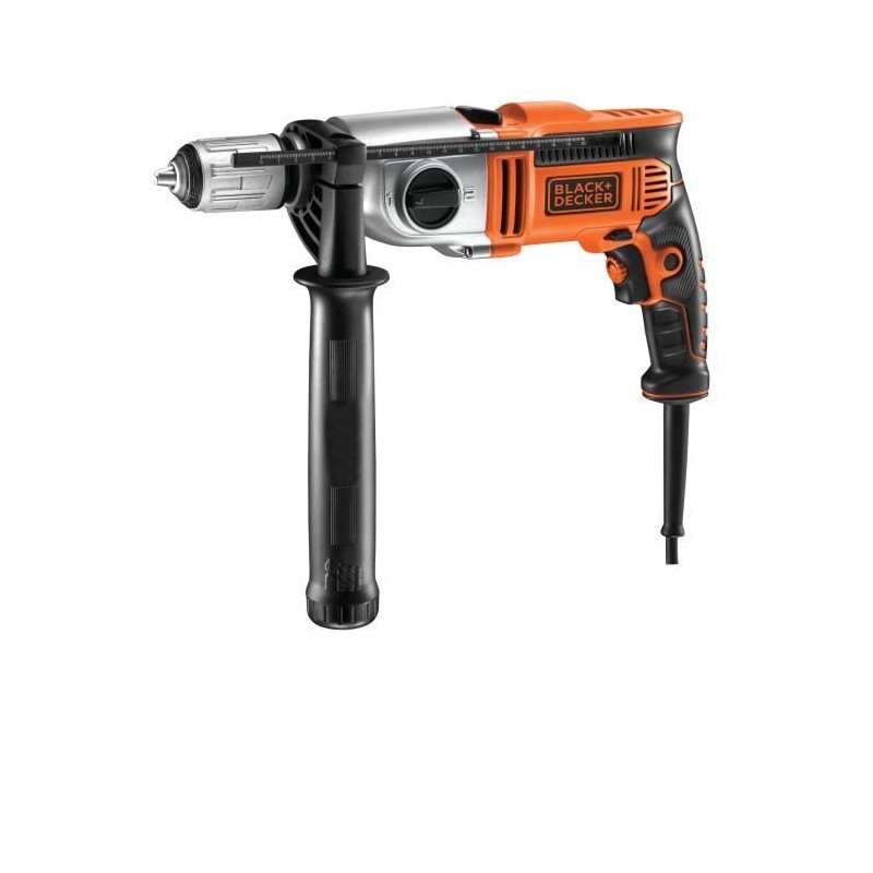 Perceuse a percussion filaire 1100W - BLACK&DECKER - KR1102K-QS - Avec Perceuse a percussion filaire 1100W - BLACK&DECKER - KR1102K-QS - Avec