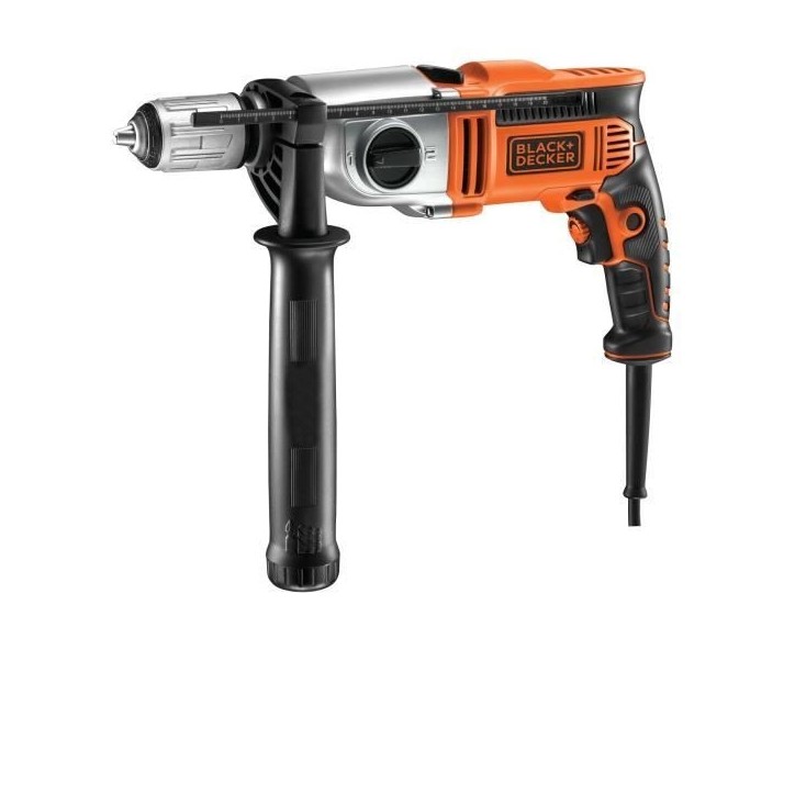 Perceuse a percussion filaire 1100W - BLACK&DECKER - KR1102K-QS - Avec coffre de rangement Perceuse a percussion filaire 1100W - BLACK&DECKER - KR1102K-QS - Avec coffre de rangement