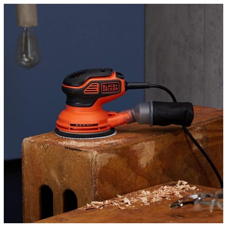 Ponceuse excentrique BLACK + DECKER KA199 - 240W - 125mm - Filaire Ponceuse excentrique BLACK + DECKER KA199 - 240W - 125mm - Filaire