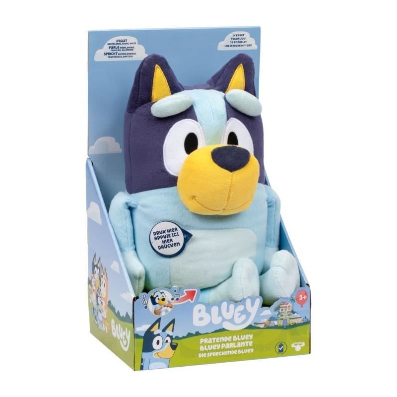 Peluche parlante - BLUEY - Bluey - 33 cm - Voix officielle - Musique d Peluche parlante - BLUEY - Bluey - 33 cm - Voix officielle - Musique d