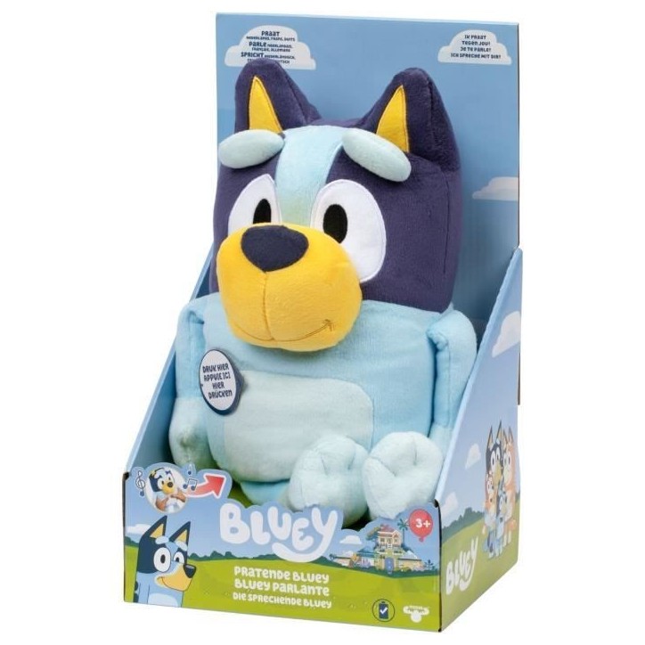 Peluche parlante - BLUEY - Bluey - 33 cm - Voix officielle - Musique du générique Peluche parlante - BLUEY - Bluey - 33 cm - Voix officielle - Musique du générique