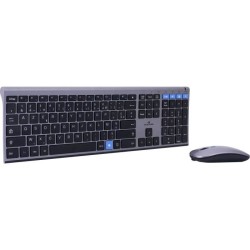 Ensemble Clavier souris sans fil - BLUESTORK - AZERTY - Métal - Silen