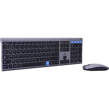 Ensemble Clavier souris sans fil - BLUESTORK - AZERTY - Métal - Silen