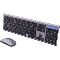 Ensemble Clavier souris sans fil - BLUESTORK - AZERTY - Métal - Silen