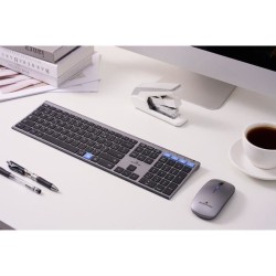 Ensemble Clavier souris sans fil - BLUESTORK - AZERTY - Métal - Silen