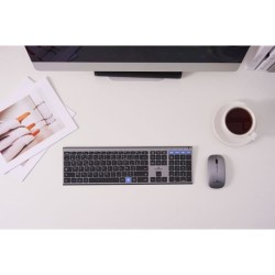 Ensemble Clavier souris sans fil - BLUESTORK - AZERTY - Métal - Silen