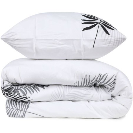 Parure de lit - 1 housse de couette 220 x 240 cm + 2 taies d'oreiller 60 x 60 cm - 100% coton renforcé - Gris