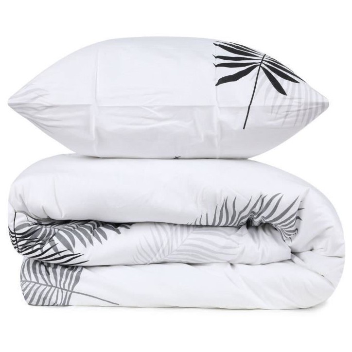 Parure de lit - 1 housse de couette 220 x 240 cm + 2 taies d'oreiller 60 x 60 cm - 100% coton renforcé - Gris Parure de lit - 1 housse de couette 220 x 240 cm + 2 taies d'oreiller 60 x 60 cm - 100% coton renforcé - Gris