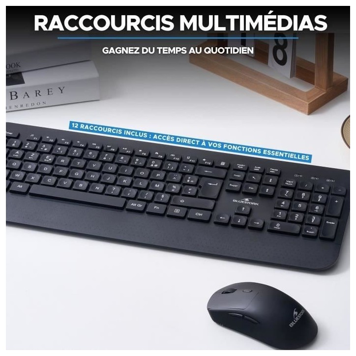 Clavier sans fil - Touches creusées ergonomiques - BLUESTORK - Office R2 - AZERTY
