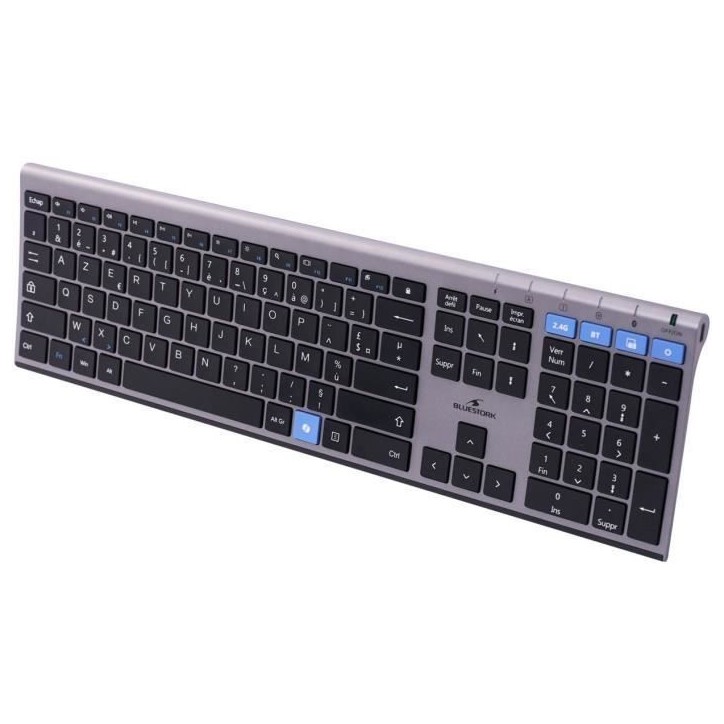 Clavier sans fil - Touches ciseaux - BLUESTORK - AZERTY - Métal - Silencieux Clavier sans fil - Touches ciseaux - BLUESTORK - AZERTY - Métal - Silencieux