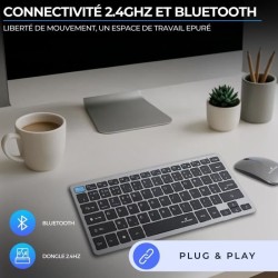 Ensemble Clavier Souris sans fil - BLUESTORK - Pack Mini - Bluetooth &