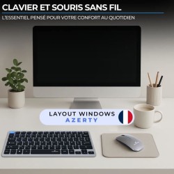 Ensemble Clavier Souris sans fil - BLUESTORK - Pack Mini - Bluetooth &