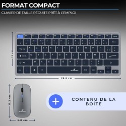 Ensemble Clavier Souris sans fil - BLUESTORK - Pack Mini - Bluetooth &