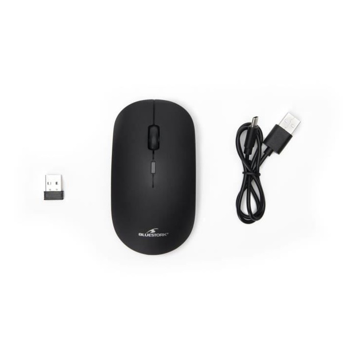 Souris Sans Fil - BLUESTORK - OFFICE 100 - 2.4G + Bluetooth - Rechargeable - PC/MAC - Noir