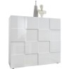 Buffet - MILANO - 2 portes - Blanc laqué brillant - 121 x 42 x 111 cm