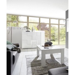 Buffet - MILANO - 2 portes - Blanc laqué brillant - 121 x 42 x 111 cm