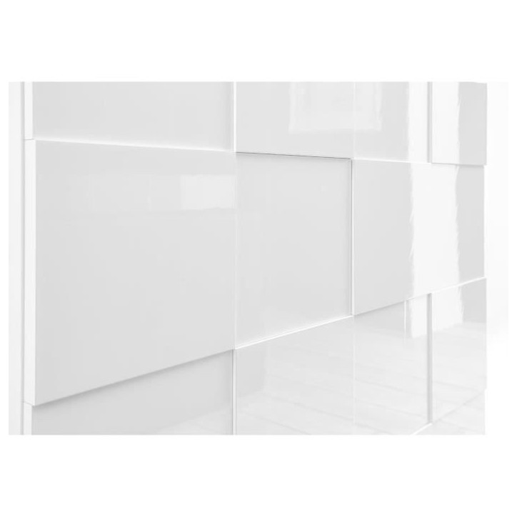 Buffet 3 portes 181 cm - Blanc laqué brillant - Style contemporain - MILANO
