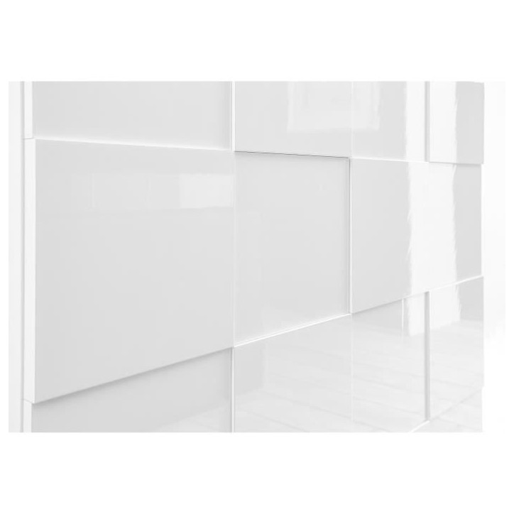 Buffet MILANO - Décor blanc laqué brillant - 2 portes 2 tiroirs - L181 x P43 x H84 cm Buffet MILANO - Décor blanc laqué brillant - 2 portes 2 tiroirs - L181 x P43 x H84 cm