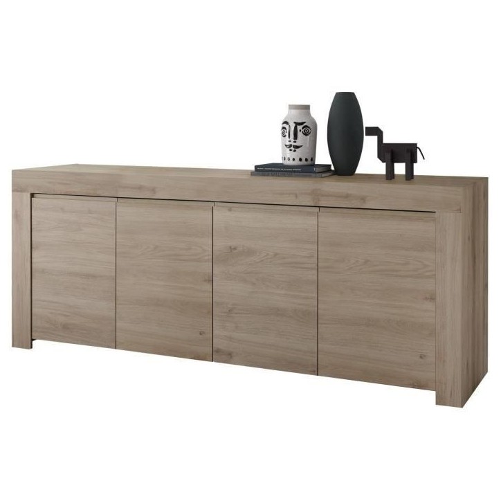 Buffet - FAENZA - 4 portes - Chene clair - 210 x 42 x 81 cm Buffet - FAENZA - 4 portes - Chene clair - 210 x 42 x 81 cm