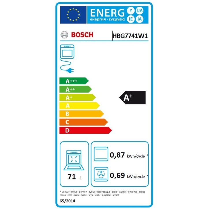Four encastrable - Pyrolyse + Hydrolyse - BOSCH Série 8 - HBG7741W1 - Blanc - 59,4 x 54,8 x 59,5 cm Four encastrable - Pyrolyse + Hydrolyse - BOSCH Série 8 - HBG7741W1 - Blanc - 59,4 x 54,8 x 59,5 cm