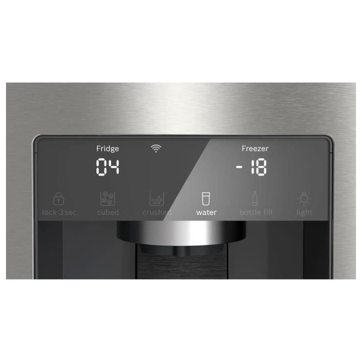 Réfrigérateur combiné - BOSCH SER6 - KFD96APEA - Multi-portes - Classe E - 375 L - 183 x 90,5 x 73,1 cm - Acier brossé Réfrigérateur combiné - BOSCH SER6 - KFD96APEA - Multi-portes - Classe E - 375 L - 183 x 90,5 x 73,1 cm - Acier brossé