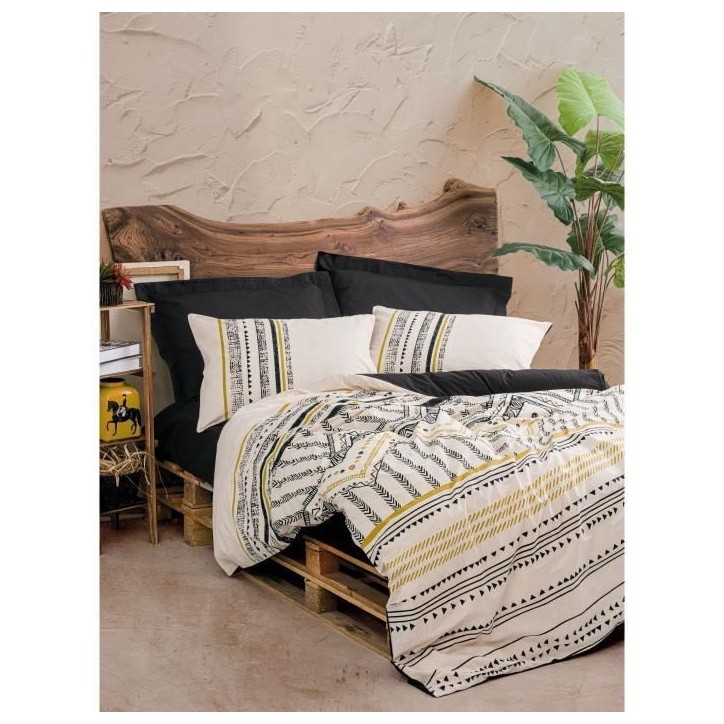 Parure de lit - 1 housse de couette 220 x 240 cm + 2 taies d'oreiller 60 x 60 cm - 100% coton renforcé - Blanc Parure de lit - 1 housse de couette 220 x 240 cm + 2 taies d'oreiller 60 x 60 cm - 100% coton renforcé - Blanc