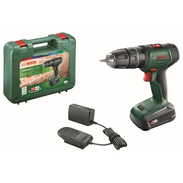 Perceuse Visseuse UniversalImpact 18V (1x1,5 Ah) + AL 1810 CV Perceuse Visseuse UniversalImpact 18V (1x1,5 Ah) + AL 1810 CV