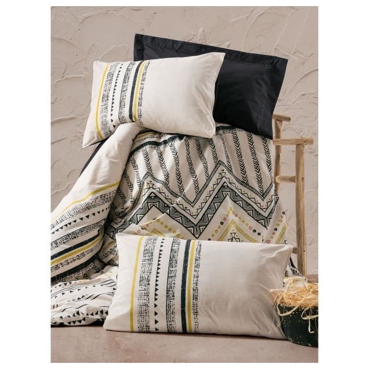 Parure de lit - 1 housse de couette 220 x 240 cm + 2 taies d'oreiller 60 x 60 cm - 100% coton renforcé - Blanc Parure de lit - 1 housse de couette 220 x 240 cm + 2 taies d'oreiller 60 x 60 cm - 100% coton renforcé - Blanc