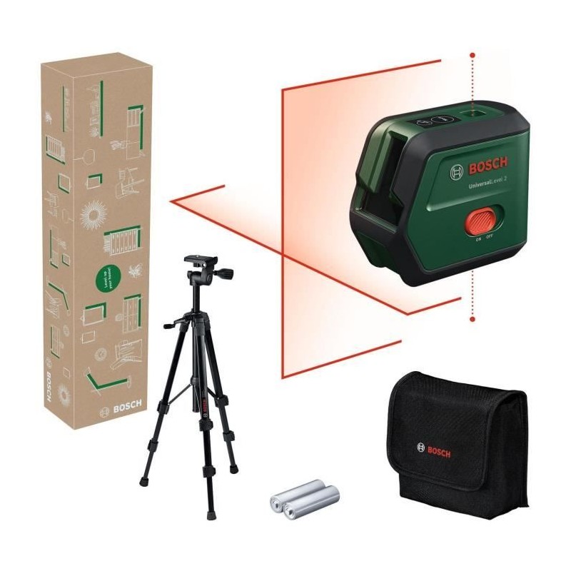 Bosch Laser lignes UniversalLevel 2 - Rouge + Set