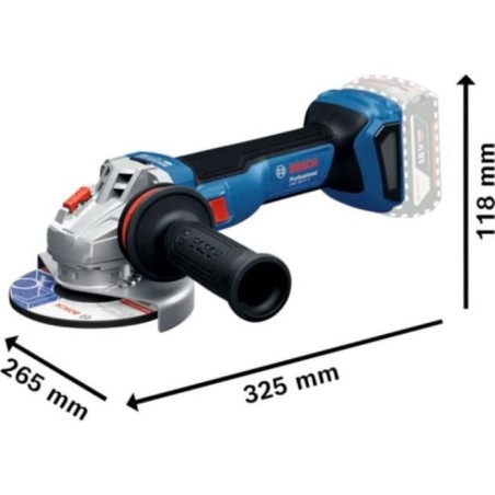 Meuleuse a démarrage progressif 125mm 18V GWS 18V-11 S – Solo carton - Bosch Pro