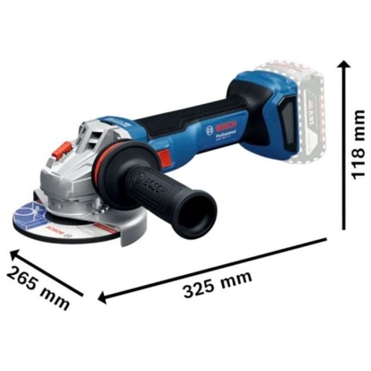 Meuleuse a démarrage progressif 125mm 18V GWS 18V-11 S – Solo carton - Bosch Pro