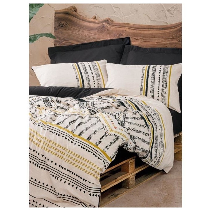 Parure de lit - 1 housse de couette 220 x 240 cm + 2 taies d'oreiller 60 x 60 cm - 100% coton renforcé - Blanc Parure de lit - 1 housse de couette 220 x 240 cm + 2 taies d'oreiller 60 x 60 cm - 100% coton renforcé - Blanc
